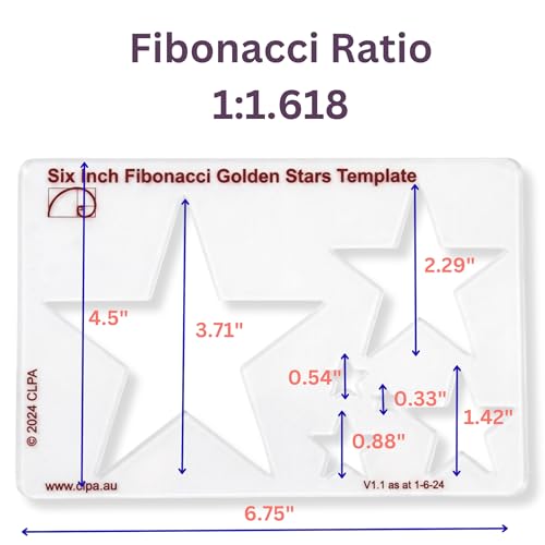 Fibonacci 6" Star Drawing Template