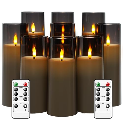 Flickering Flameless Candles Battery Operated with Remote and 2 (9 Count)