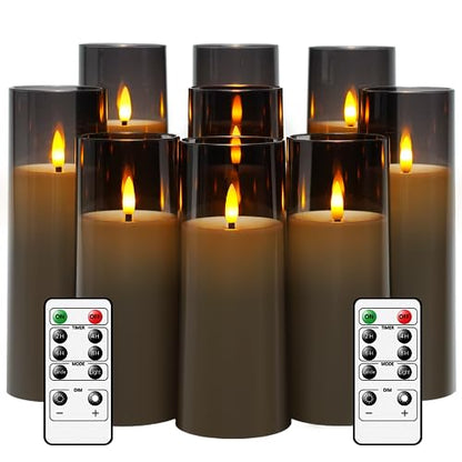 Flickering Flameless Candles Battery Operated with Remote and 2 (9 Count)