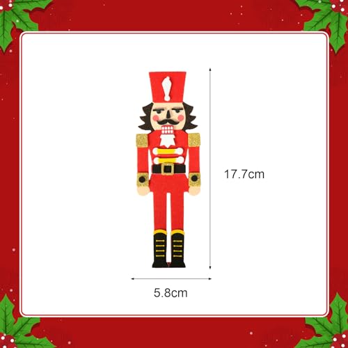 12 Pack Nutcracker Craft Kit for Kids Make You Own Foam Stickers Ornament DIY Christmas Arts and Crafts fo Chirstmas Party Supplies Christmas Tree Decoration (12 Count)