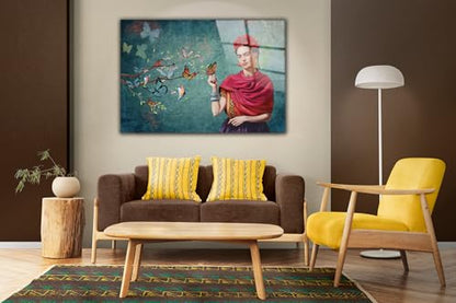Frida Kahlo Glasss Wall Art Print