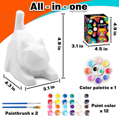 4.3in Paint Your Own Cat Lamp Kit