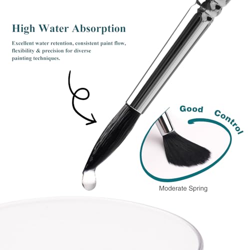Watercolor Brushes Professional (9 Count)
