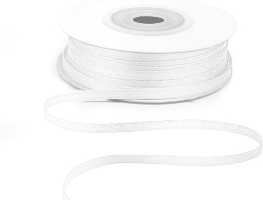KMER LIFE 1/8" Wide x 50 Yards White Polyester Satin Ribbon, Perfect for Wedding Decor, Crafts, Gift Wrapping & Other Projects - Crafty Corner