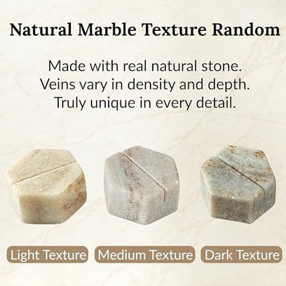 Marble Hexagon Place Card Holders (4 Count)