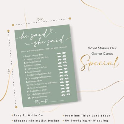 Bridal Shower Games Cards (25 Count)