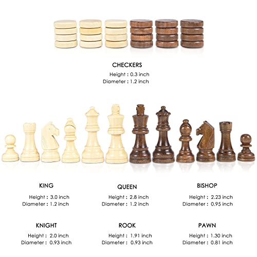 Magnetic Wooden Chess and Checkers Game Set