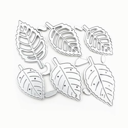Leaf Shape Metal Cutting Dies Set with Embossing Tools for Card Making Album