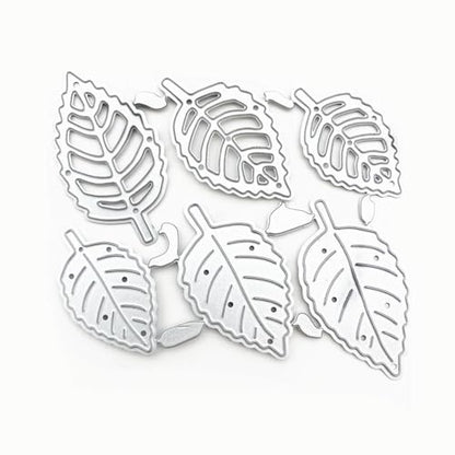 Leaf Shape Metal Cutting Dies Set with Embossing Tools for Card Making Album