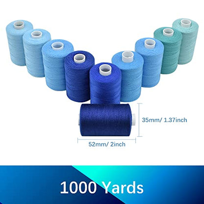 Sewing Thread 10 Color Sewing Industrial Purpose 1000 Yards Per Spool 40S (30000 Foot)