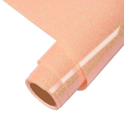 Blush Glitter HTV Heat Transfer Vinyl Roll 12 inch x 5 ft Iron on Vinyl for T Shirts Crafts