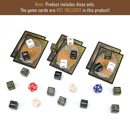 62PCS MTG Dice Counters Bulk Ability Keywords MTG Tokens Shield Life Counter Dice Set for Magic Card Accessories