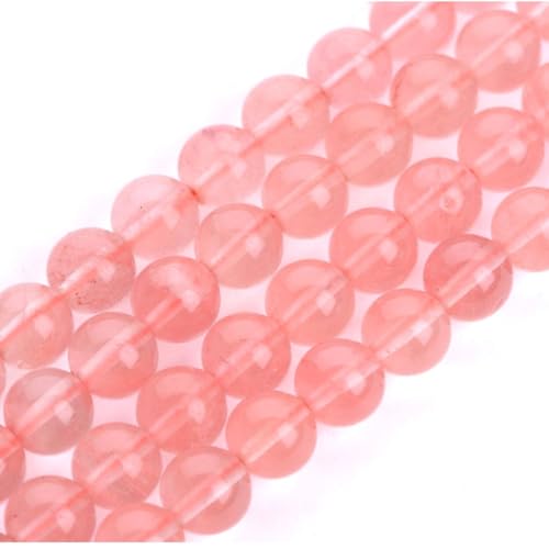 45pcs Synthetic Red Cherry Quartz Healing Gemstone 8mm (46 Count)