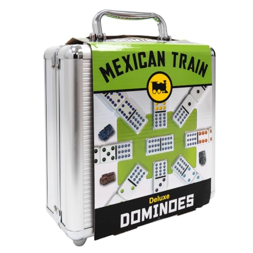 Mexican Train Dominoes Deluxe Aluminum Case