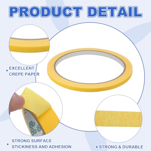 Masking Tape 0.2 Inch x 21 Yard Painter's Tape Yellow Paint Tapes for DIY Crafts Arts Drawing Decoration Labeling Car Painting Artist Teachers