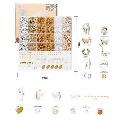 Jewelry Making Supplies Kit Natural Stone Beads for Irregular Natural Stone with for DIY Craft Bracelet Necklace Earrings for Adults