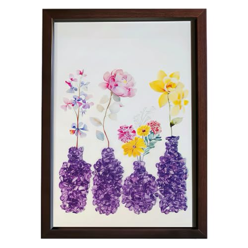 DIY Real Amethyst Crystal Mosaic Kit Vase Art for Home Decor Gift
