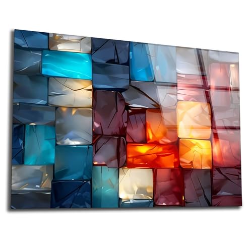 Magical Light Play and Stunning Colors Printed Tempered Glass Wall Art Painting for Living Room