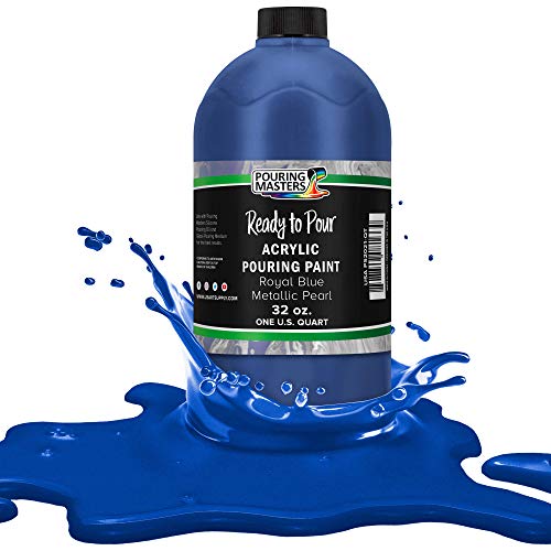 Pouring Masters Royal Blue Metallic Pearl Ready to Pour Acrylic Pouring Paint (32 Fl Oz)