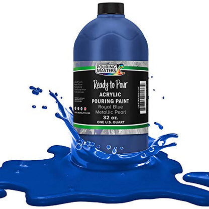Pouring Masters Royal Blue Metallic Pearl Ready to Pour Acrylic Pouring Paint (32 Fl Oz)