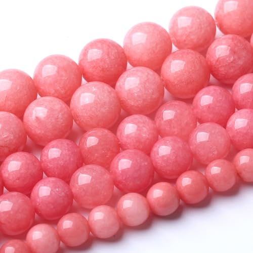4MM Pink Rhodonite Jade Chalcedony Beads Natural Gemstone Beads Round Loose Beads for Jewelry and Bracelets Making 90pcs 1 Strands 16"