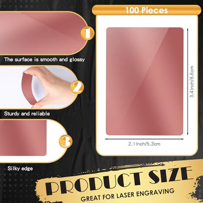 100 Pcs Metal Business Cards Aluminum Laser Engraving Blanks