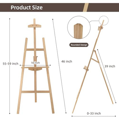 Adjustable Pine Wooden Painting Easel