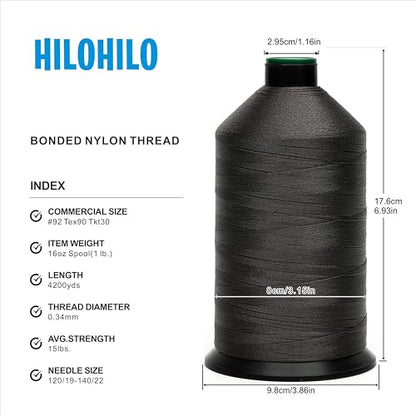 Extra Strong Bonded Nylon Thread #92 Tex90