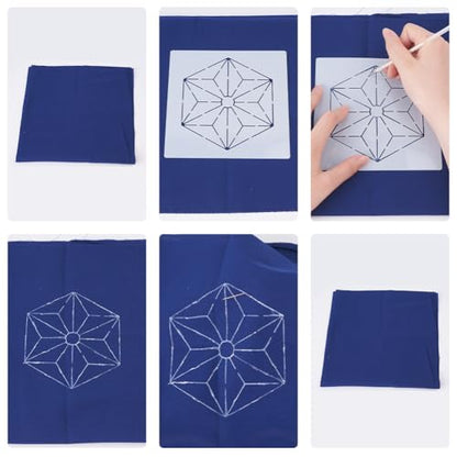 12Pcs Sashiko Stencils Sashiko Embroidery PET Template Drawing Line Template for Hand Quilting Sashiko Patterns Templates Embroidery Stencils 5.5 * 5.5'' (12 Count)