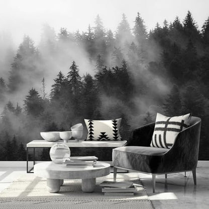 Dark Misty Forest Wallpaper wall murals for Bedroom 159"x107"