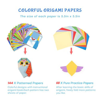 Origami Kit for Kids Ages 5 (116 Sheets)