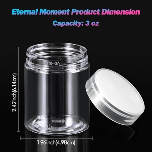 36 Pack 3 OZ Plastic Jars Clear Cosmetic Container with Lids (36 Count)