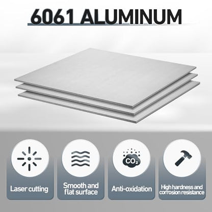 2 Pcs 6061 Aluminum Sheet Metal Plate 15 x 15 x 1