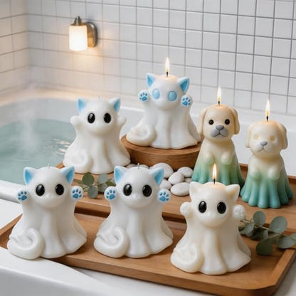 2 Pack Ghost Cat & Dog Candle Mold (2 Count)