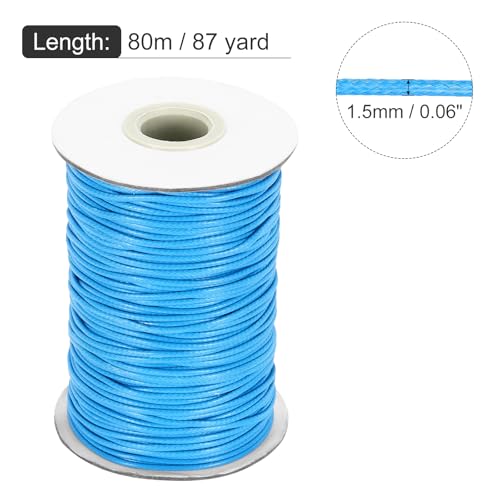 Waxed Cord 1.5mm Waxed Thread 87 Yard Wax String Leather Cord for Bracelet Making