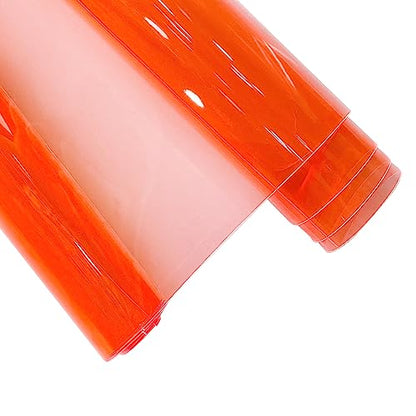 HYANG Tomato Transparent PVC Super Clear Holographic Vinyl Faux Leather Sheets 1 Roll 12" x 47"