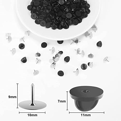 80 Pairs Rubber Blank Pin Backs Butterfly Clutch Backings Holder