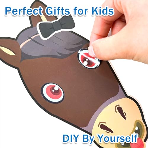 48 Pcs Make A Horse Sticker Sheets Mix and Match for Kids Horse Party Favors Supplies Birthday Gifts Activity Crafts (48 Count)