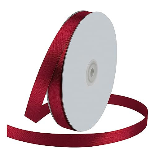 5 8" x 100 Yards Wine Red Satin Ribbon Crafts Gift Wrapping (300 Foot)