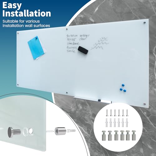 Magnetic Glass Writeboard Tempered Glass Dry Erase Boards Wall Mounted Frameless Whiteboard Bulletin Message Boards