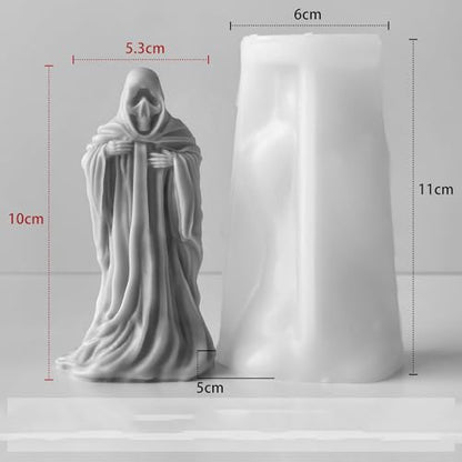 Ghost Skull Man Cylinder Candle & Resin Mold