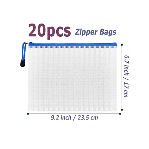 20pcs Mesh Zipper Pouch Bags (20 Count)