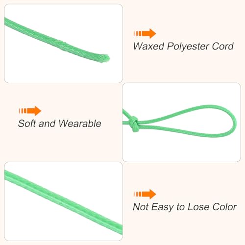 Waxed Cord 2.5mm Waxed Polyester Cord 87 Yard Wax String for Bracelet Making
