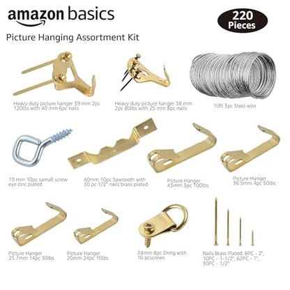 Picture Hanging Hardware Assortment Kit (220 Count)
