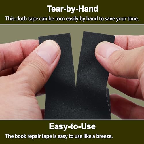 Cloth Bookbinding Repair Tape Matte Book Repair Tape 2 Inch by 33 Feet Self Adhesive Non Reflective Cloth Tape for Old Books Antique Books Daily Supplies (33 Foot)