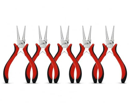 5 Piece Round Nose Pliers Set for Jewelry Making and Wire Wrapping (5 Count)