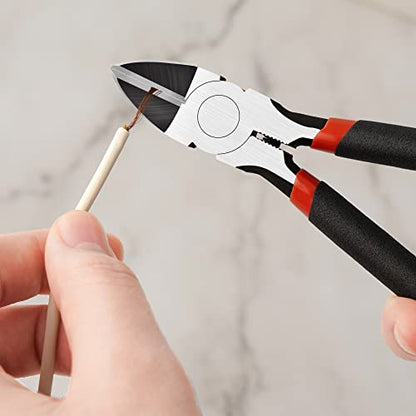 Wire Snips Floral Wire Cutter Jewelry Wire Snippers 6 Inches 2 Pack Flush Cut Pliers Side Cutters Metal Cutting Tool for Crafting (2 Count)
