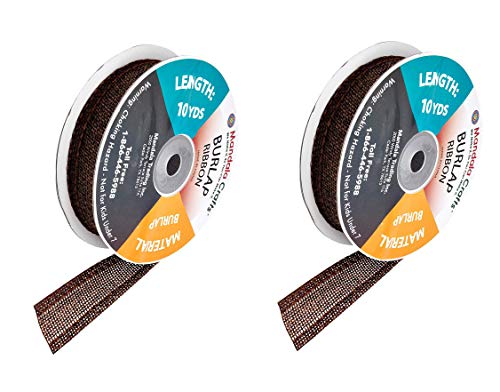 1 Inch Wide Brown Burlap Ribbon for Crafts (60 Feet)