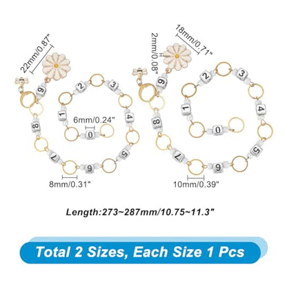 2 Pcs Flower and Bee Knitting Row Counter Chains