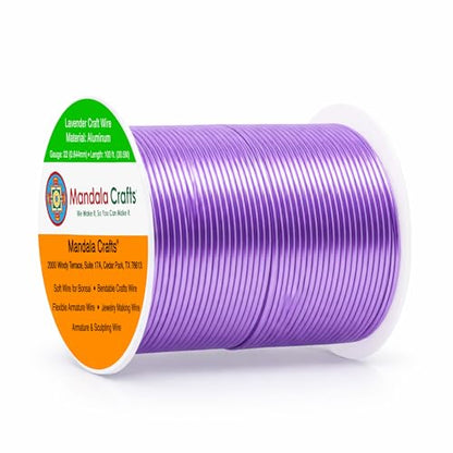 22 Gauge Lavender Anodized Aluminum Craft Wire (100 Foot)